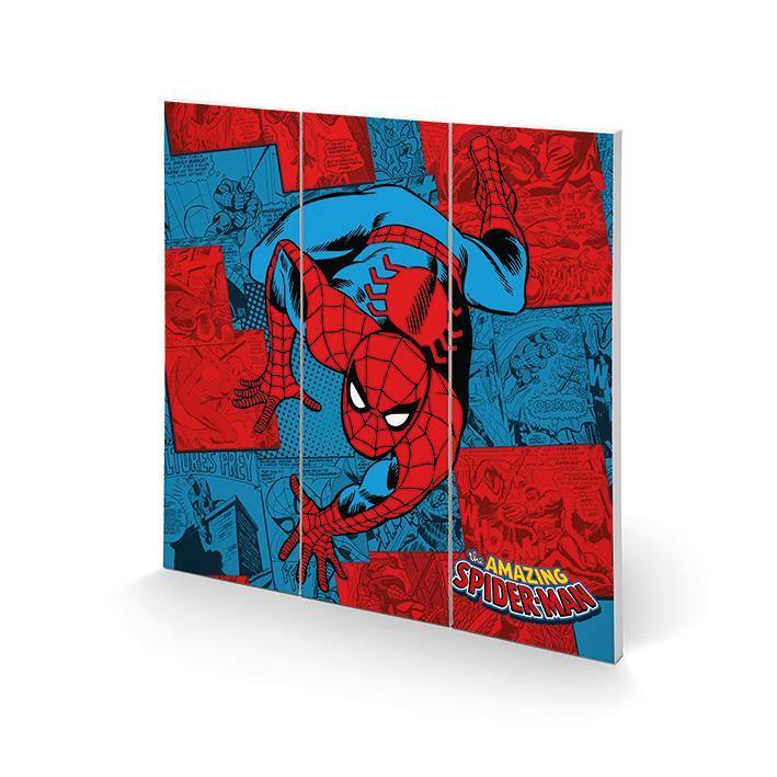 Marvel Comics - Spider-Man Impression sur Bois 30 X 30 cm - flash vidéo