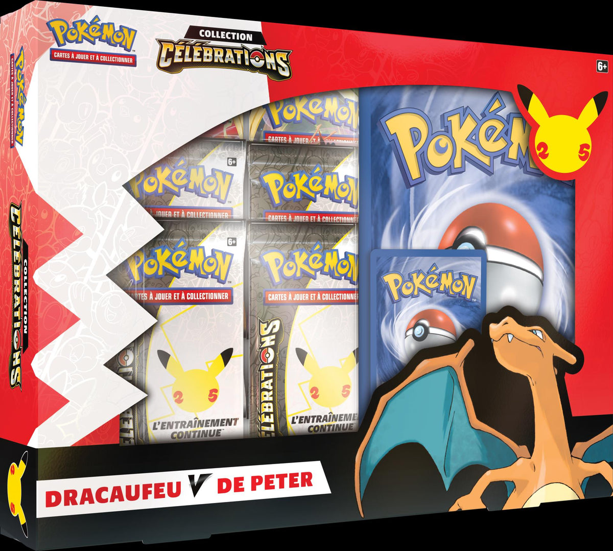 Pokémon JCC - 25e Anniversaire -  Coffret V Célébrations (Dracaufeu-V de Peter et Nymphali obscur-V)