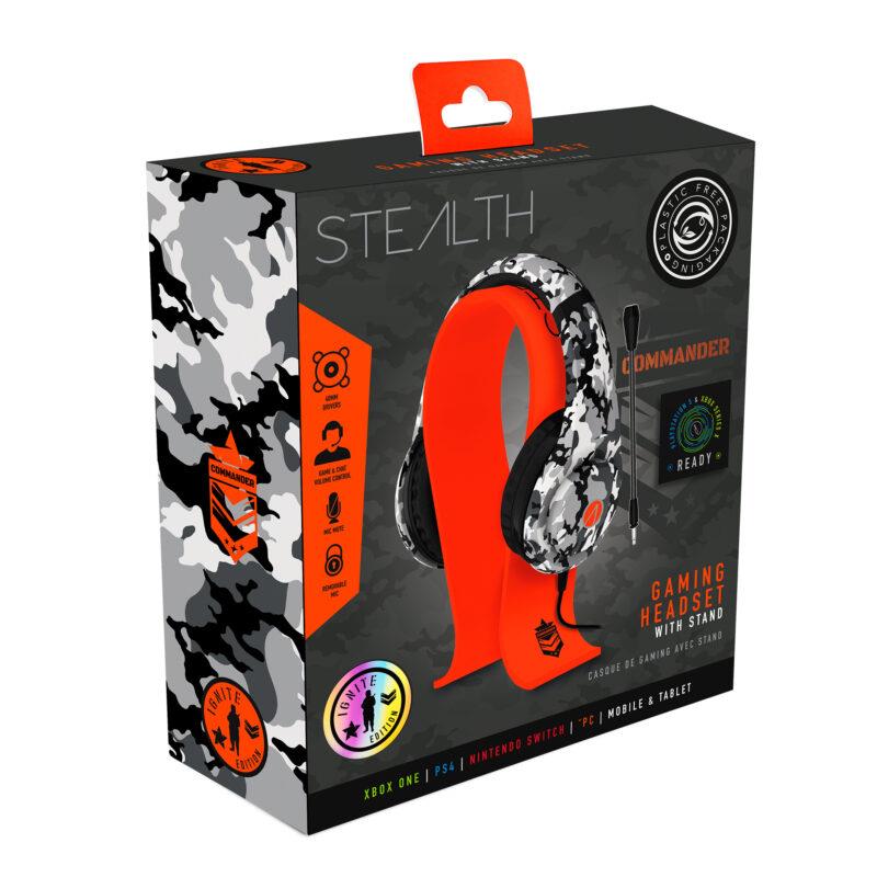 Stealth - Casque de jeu filaire XP-Commander Edition Ignite avec support de casque pour PS4, Xbox One, Switch, PC et Mobile - flash vidéo