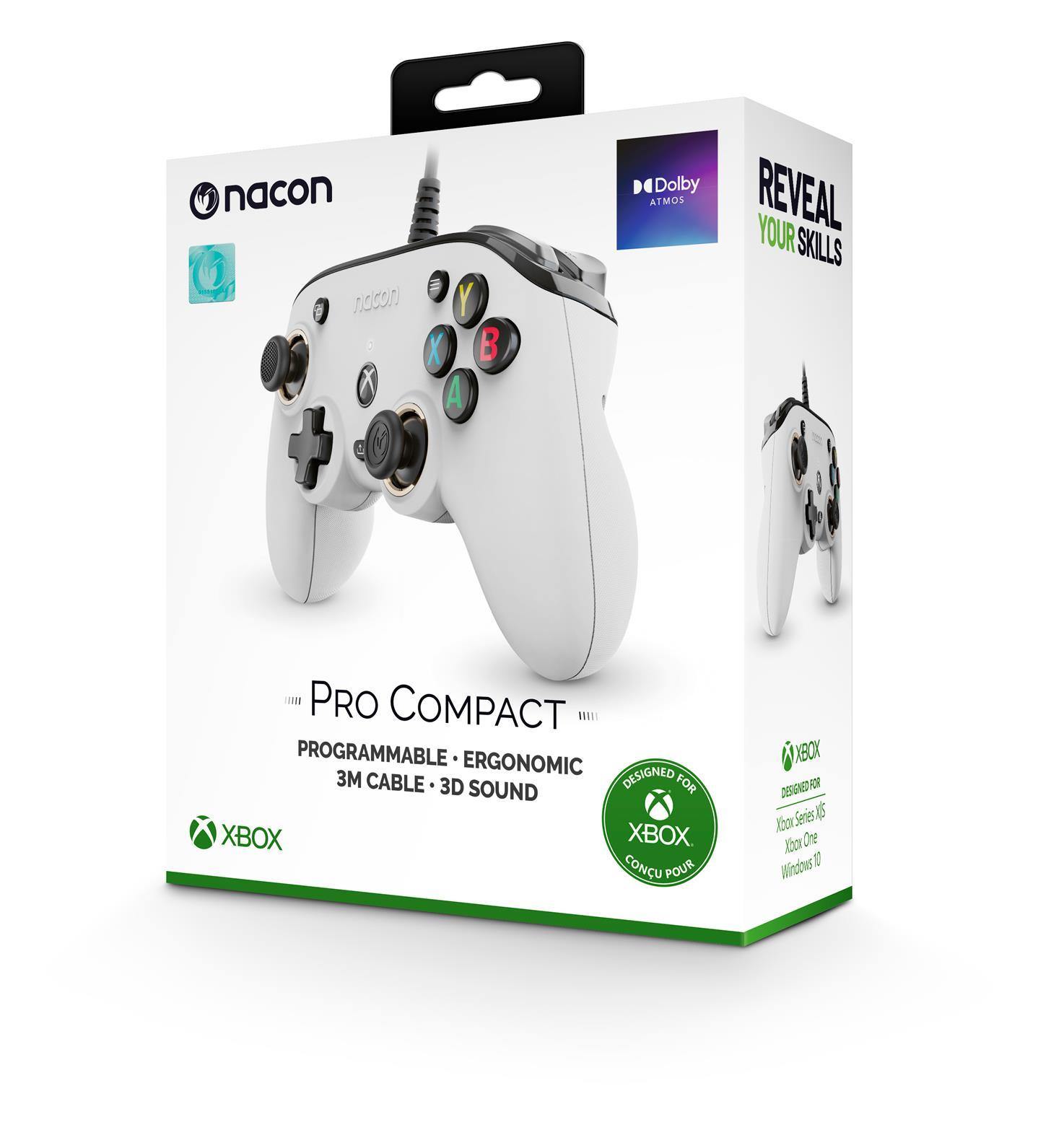 Nacon Pro Compact Controller Blanc pour Xbox Series, Xbox One et PC - flash vidéo