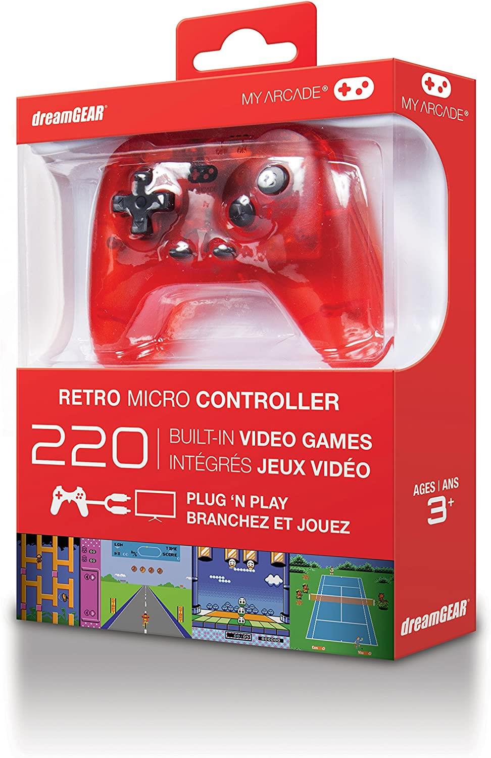 My Arcade - Retro Micro Controller with 220 Built-in Video Games Transparent Red