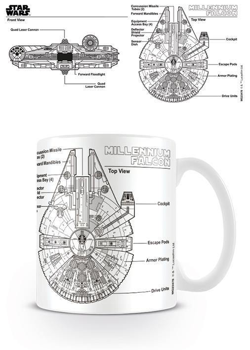 Star Wars - Millennium Falcon Sketch Coffee Mug 315ml - flash vidéo