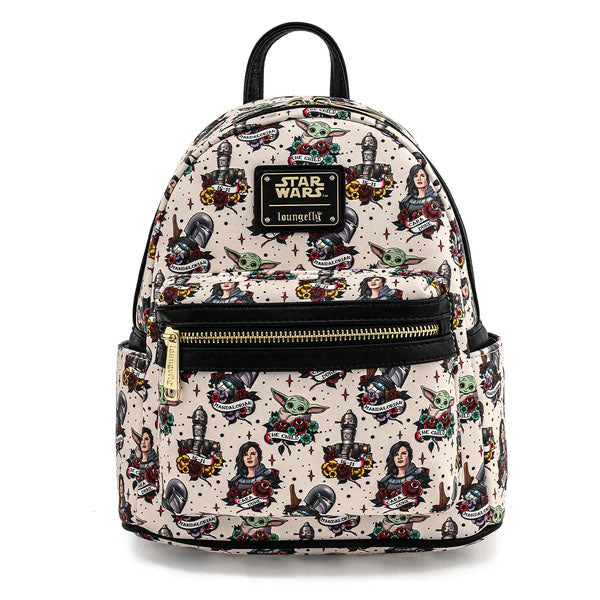 Loungefly: Star Wars The Mandalorian Tattoo Mini Backpack - flash vidéo