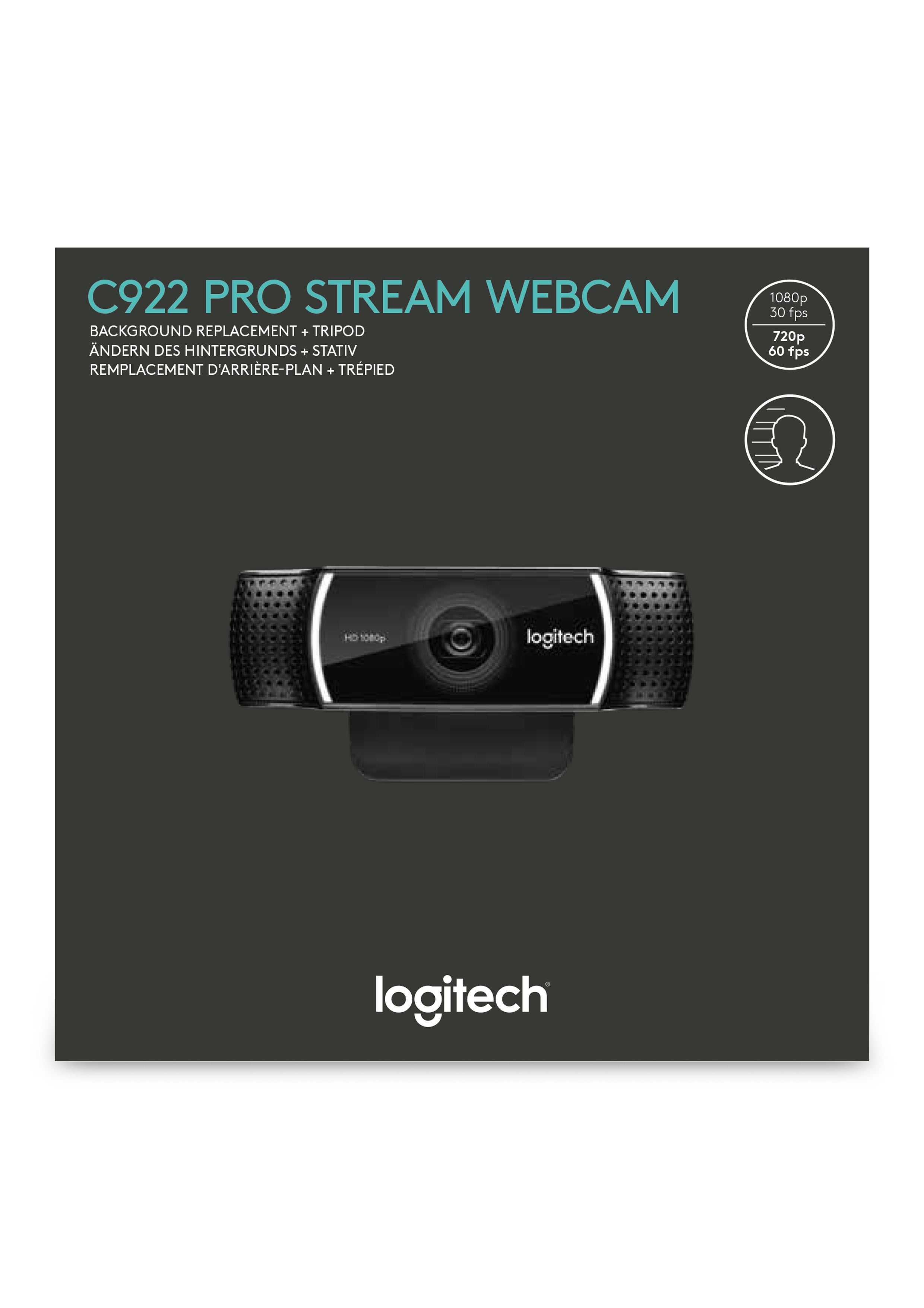 Logitech Webcam de diffusion Pro C922 pour Windows, macOS, Xbox One, Chrome et Android