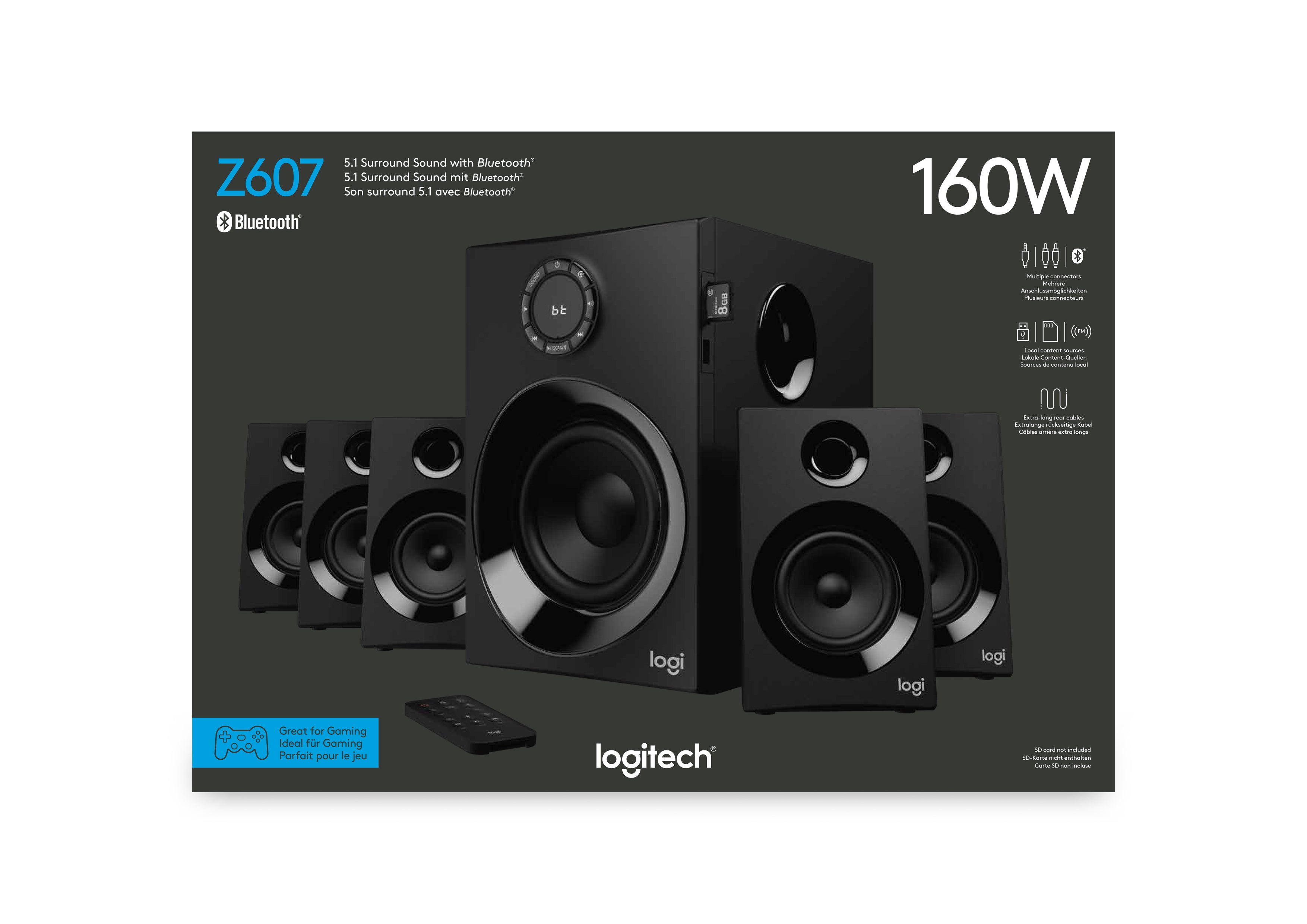 Logitech Haut-parleurs Surround 5.1 avec Bluetooth Z607