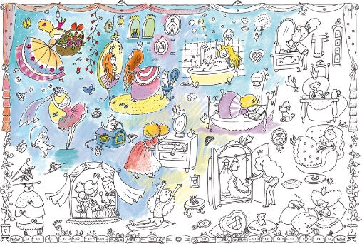 Monumi - Poster Géant Coloriable XXL "Princesses II" - flash vidéo