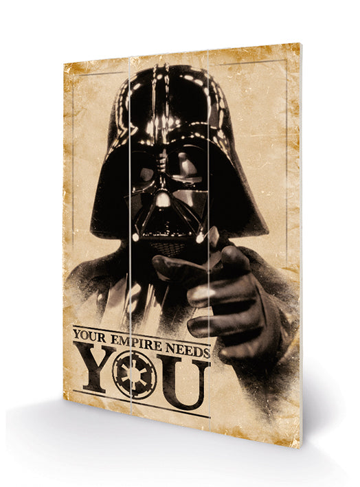 Star Wars - Votre Empire A Besoin De Vous Impression sur Bois 20 X 29.5 cm