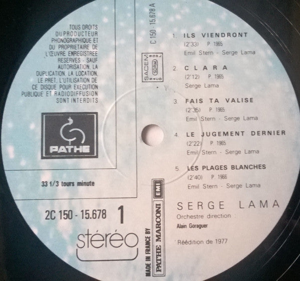 Serge Lama –Serge Lama [Vinyle 33Tours] - flash vidéo