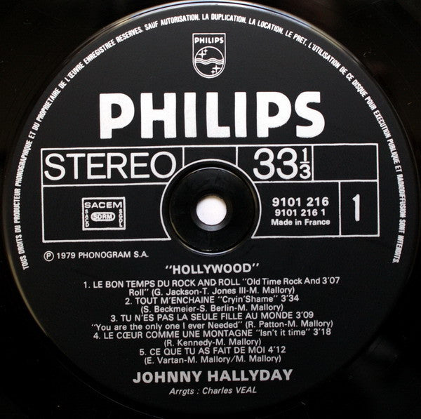 Hallyday – Hollywood [Vinyle 33Tours] - flash vidéo