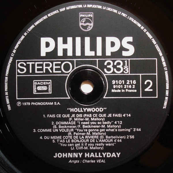 Hallyday – Hollywood [Vinyle 33Tours] - flash vidéo