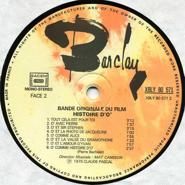 Pierre Bachelet –Histoire D'O - Bande Originale Du Film [Vinyle 33Tours] - flash vidéo