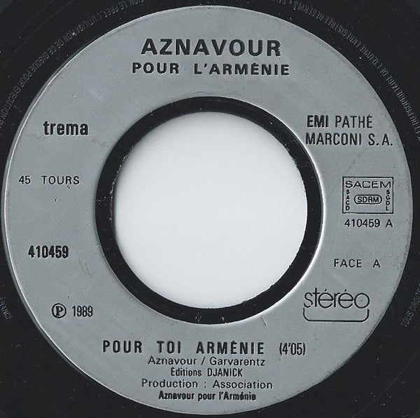 Charles Aznavour – Pour Toi Arménie [Vinyle 45 Tours] - flash vidéo