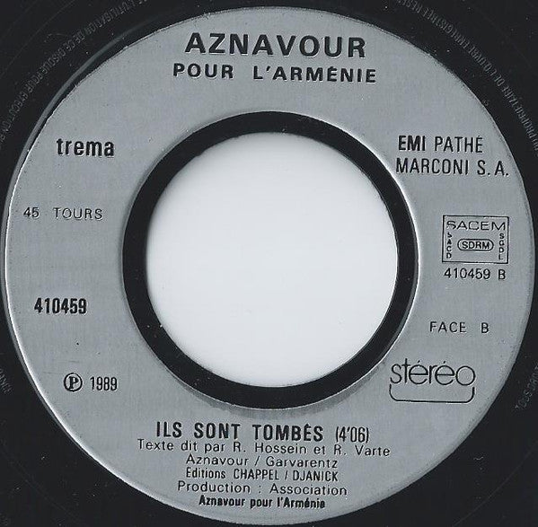 Charles Aznavour – Pour Toi Arménie [Vinyle 45 Tours] - flash vidéo