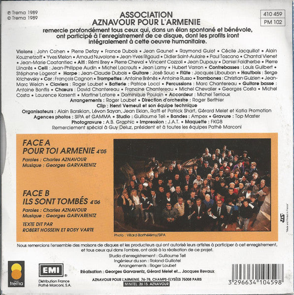 Charles Aznavour – Pour Toi Arménie [Vinyle 45 Tours]