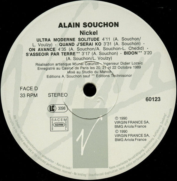 Alain Souchon – Nickel [Vinyle 33Tours]