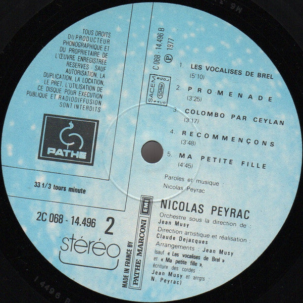 Nicolas Peyrac –Et La Fête Est Fini... [Vinyle 33Tours] - flash vidéo