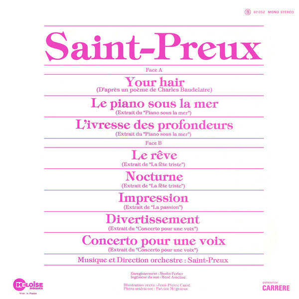 Saint-Preux – Your Hair (D'Après Un Poème De Charles Baudelaire) [Vinyle 33Tours]
