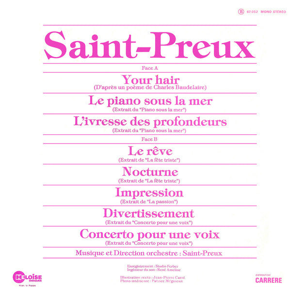 Saint-Preux – Your Hair (D'Après Un Poème De Charles Baudelaire) [Vinyle 33Tours] - flash vidéo