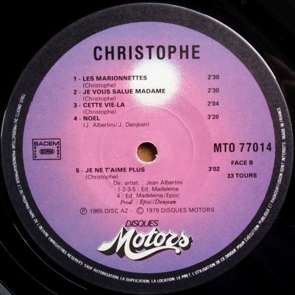 Christophe – Aline [Vinyle 33Tours] - flash vidéo