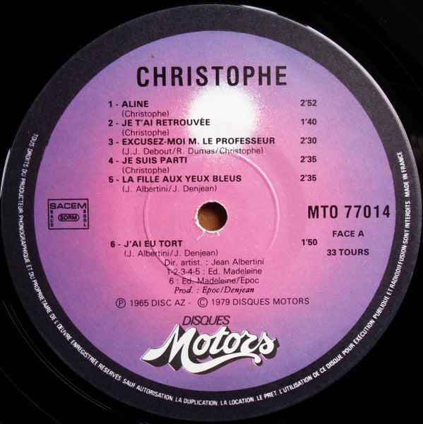 Christophe – Aline [Vinyle 33Tours] - flash vidéo