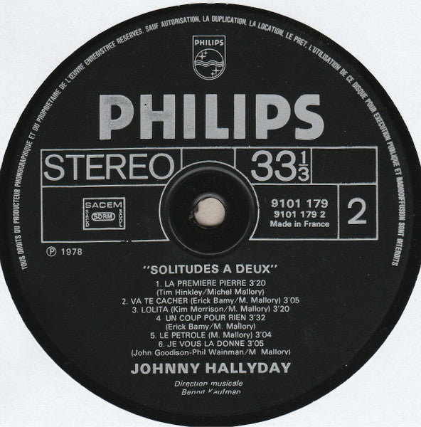 Johnny Hallyday –Solitudes À Deux [Vinyle 33Tours]