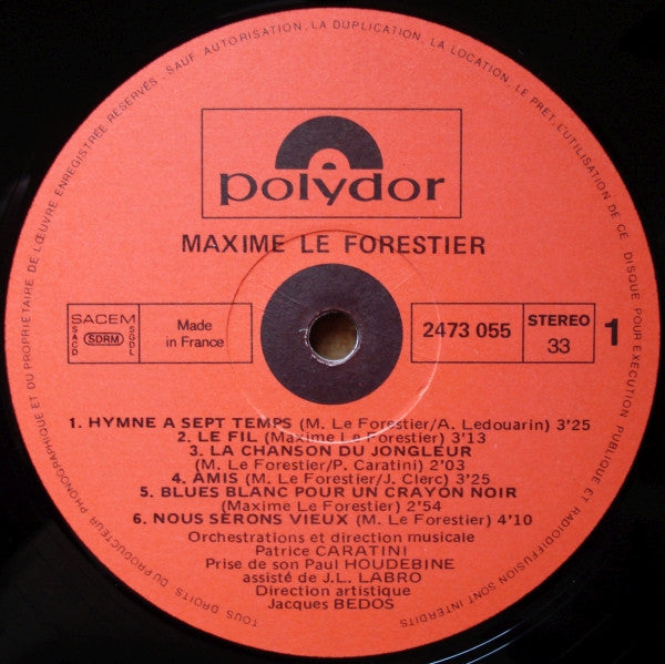 Maxime Le Forestier – Maxime Le Forestier [Vinyle 33Tours] - flash vidéo