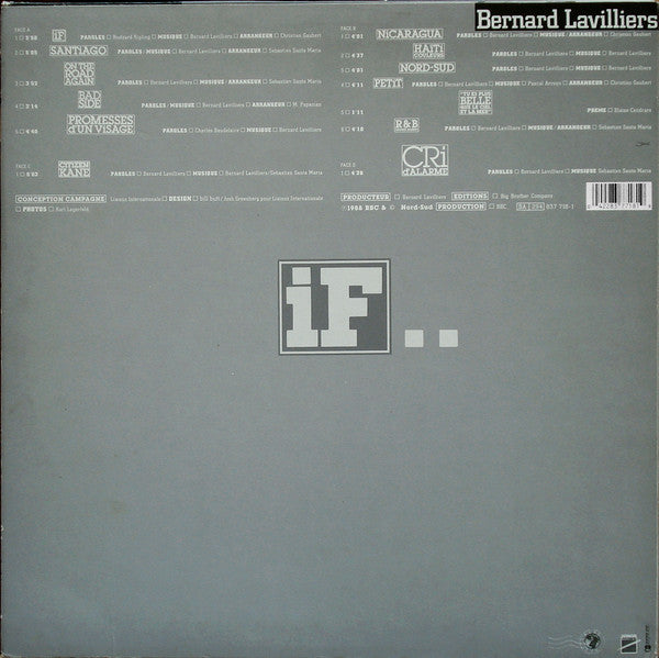 Bernard Lavilliers – If [Vinyle 33Tours]