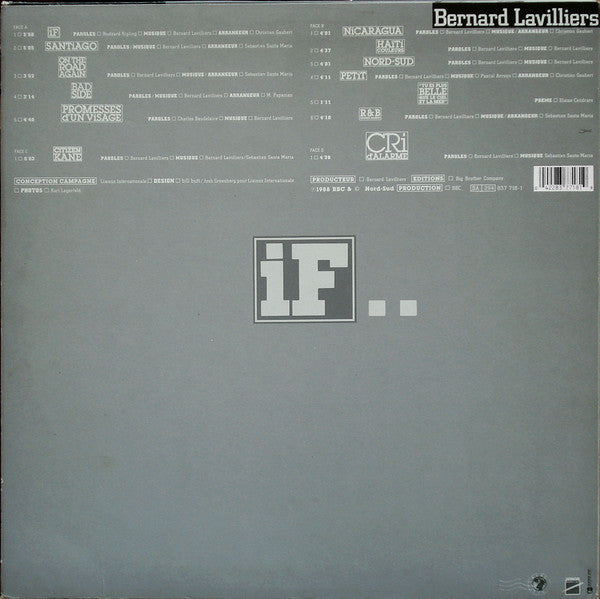 Bernard Lavilliers – If [Vinyle 33Tours] - flash vidéo
