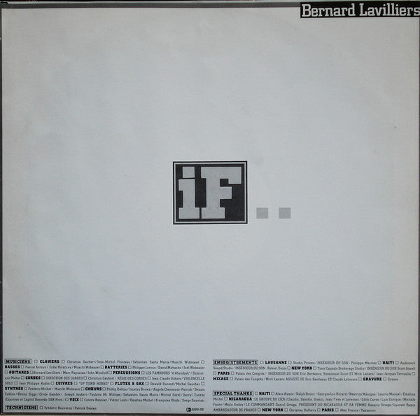 Bernard Lavilliers – If [Vinyle 33Tours] - flash vidéo