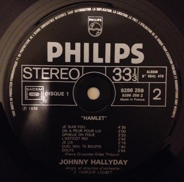 Johnny Hallyday – Hamlet [Vinyle 33Tours] - flash vidéo
