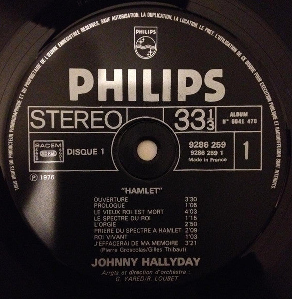 Johnny Hallyday – Hamlet [Vinyle 33Tours] - flash vidéo