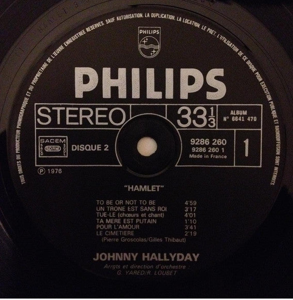 Johnny Hallyday – Hamlet [Vinyle 33Tours] - flash vidéo