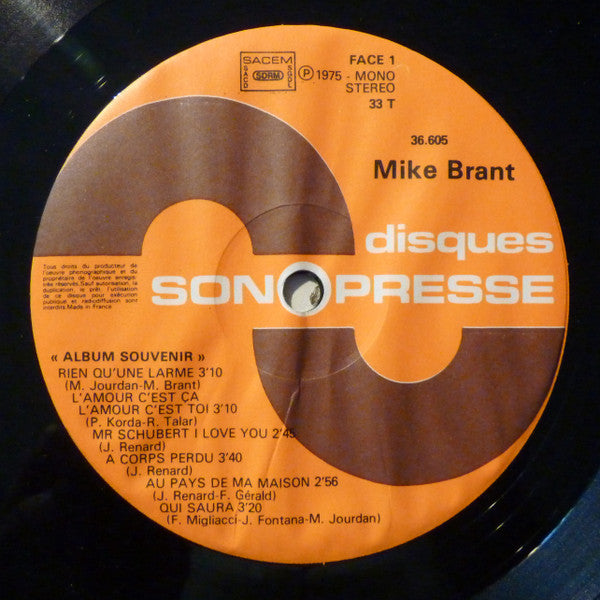 Mike Brant –Album Souvenir [Vinyle 33Tours] - flash vidéo