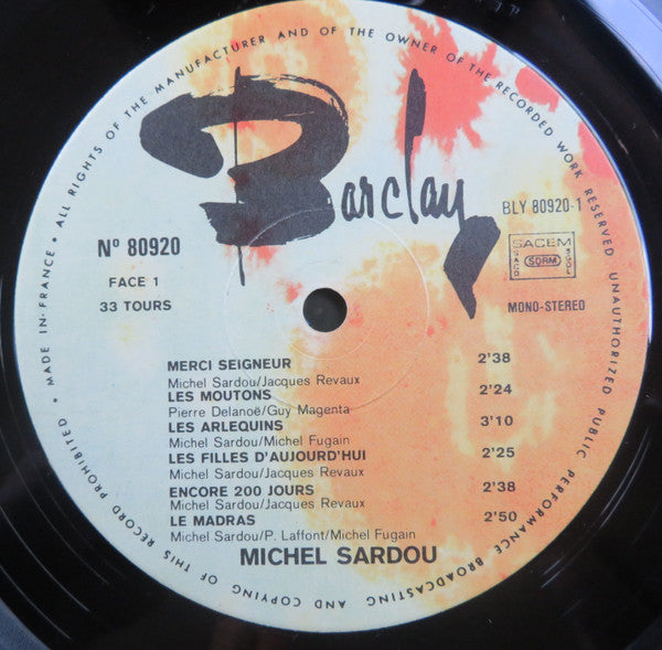 Michel Sardou – Michel Sardou [Vinyle 33Tours] - flash vidéo