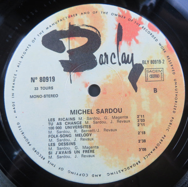 Michel Sardou – Michel Sardou [Vinyle 33Tours] - flash vidéo