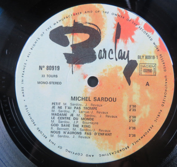 Michel Sardou – Michel Sardou [Vinyle 33Tours] - flash vidéo