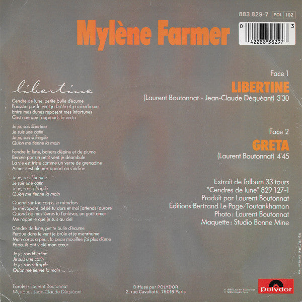 Mylène Farmer –Libertine [Vinyle 45 Tours] - flash vidéo