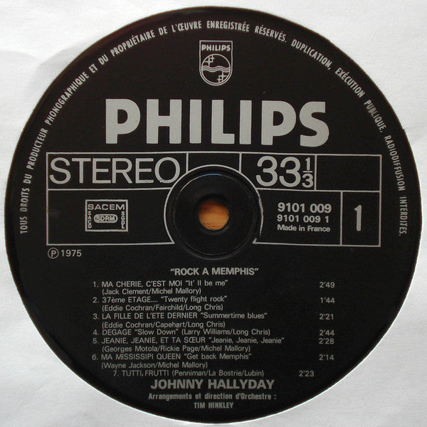 Johnny Hallyday –Rock A Memphis [Vinyle 33Tours] - flash vidéo