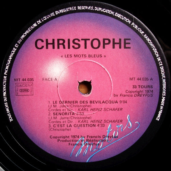 Christophe –Les Mots Bleus [Vinyle 33Tours] - flash vidéo