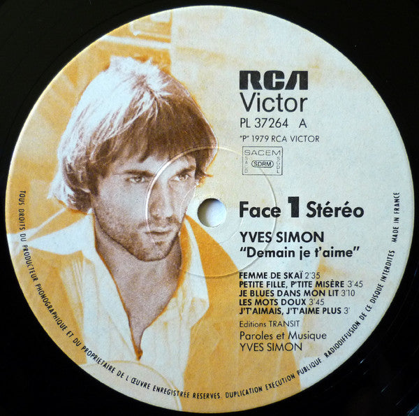 Yves Simon -Demain je t'aime [Vinyle 33Tours] - flash vidéo