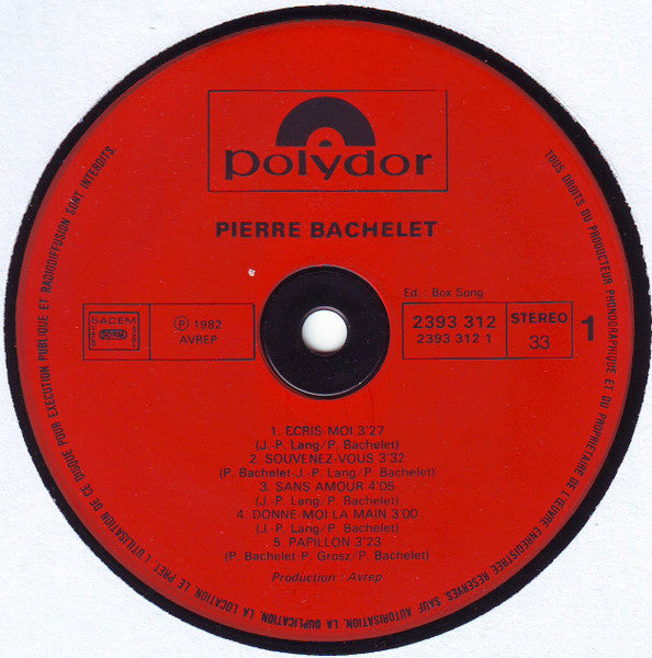 Pierre Bachelet –Pierre Bachelet [Vinyle 33Tours]