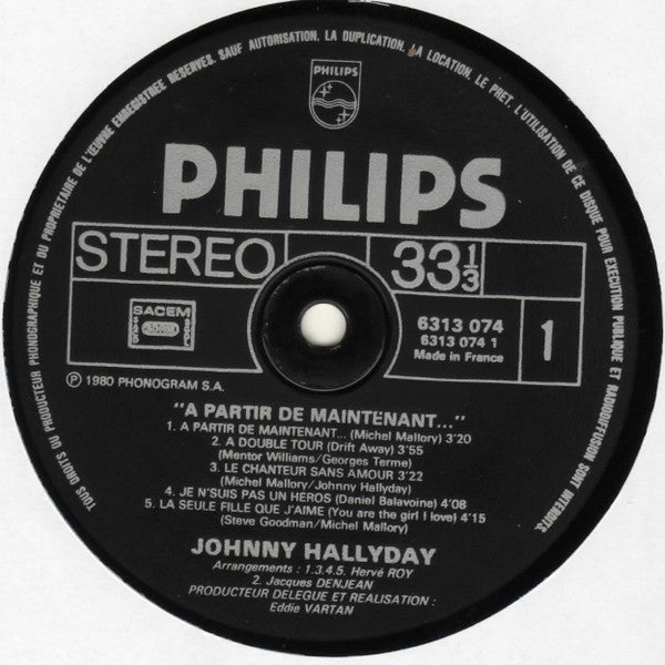 Johnny – A Partir De Maintenant... [Vinyle 33Tours] - flash vidéo