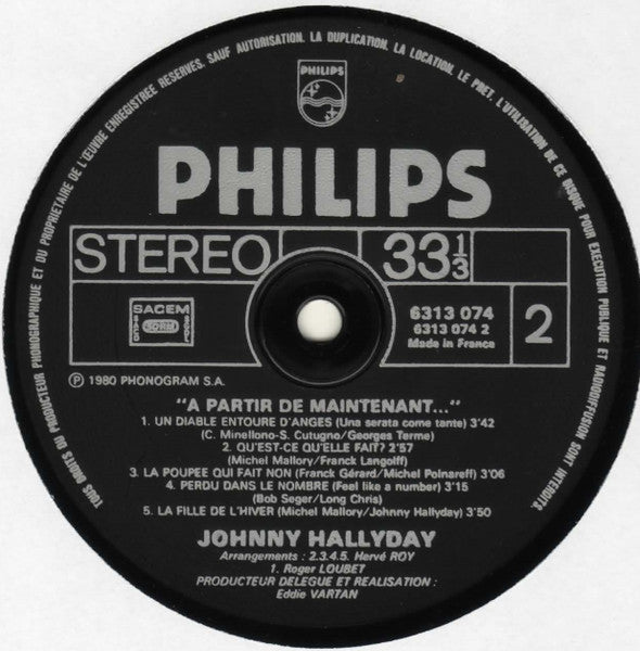 Johnny – A Partir De Maintenant... [Vinyle 33Tours] - flash vidéo