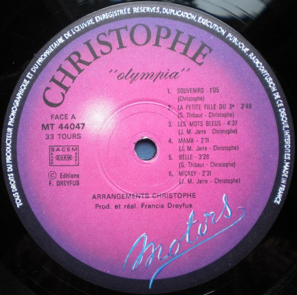 Christophe – Olympia [Vinyle 33Tours] - flash vidéo