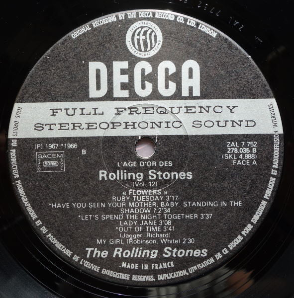 The Rolling Stones –«L'âge D'or» Des Rolling Stones - Vol 12 Fleurs [Vinyle 33Tours] - flash vidéo