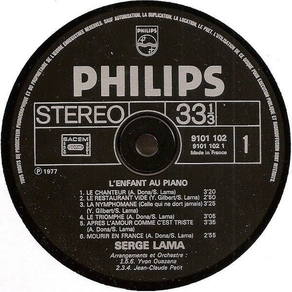 Serge Lama -L'enfant Au Piano [Vinyle 33Tours]