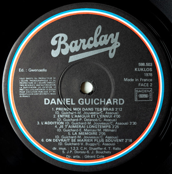 Daniel Guichard – Daniel Guichard [Vinyle 33Tours] - flash vidéo