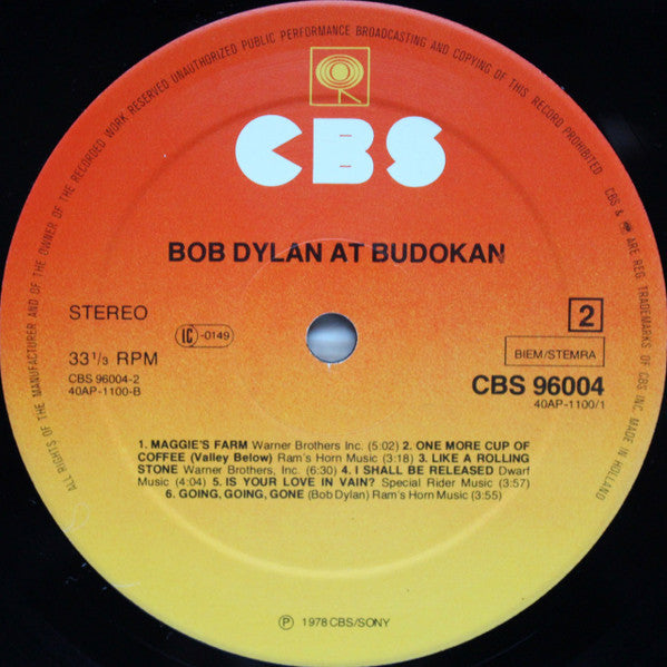 Bob Dylan -Bob Dylan au Budokan [Vinyle 33Tours] - flash vidéo