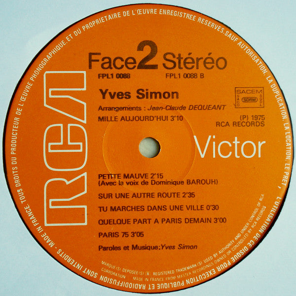 Yves Simon –Raconte Toi [Vinyle 33Tours]