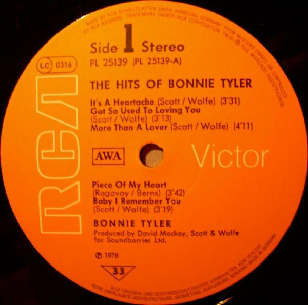 Bonnie Tyler – The Hits Of Bonnie Tyler [Vinyle 33Tours] - flash vidéo
